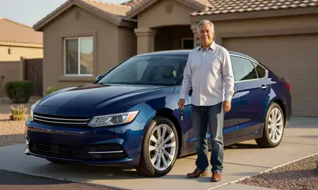 Car delivered to a driveway in Sunrise Manor, Nevada, United States