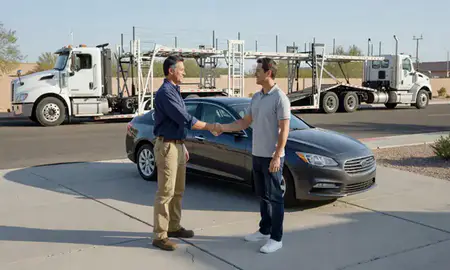 Vehicle owner beside their delivered car in Sunrise Manor, Nevada, United States