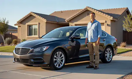 Car delivered to a driveway in Winchester, Nevada, United States