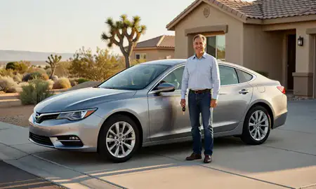 Car delivered to a driveway in Winnemucca, Nevada, United States