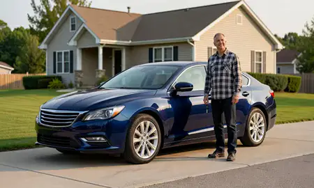 Car delivered to a driveway in Groveton, New Hampshire, United States