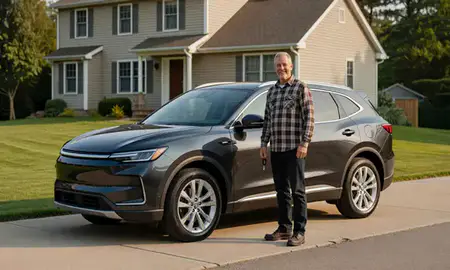 Car delivered to a driveway in Laconia, New Hampshire, United States