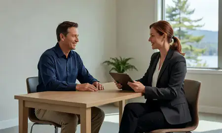 Customer discussing car shipping options in Mountain Lakes, New Hampshire, United States