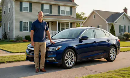 Customer with their delivered car in Atlantic City, New Jersey, United States