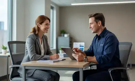 Customer discussing car shipping options in Elizabeth, New Jersey, United States