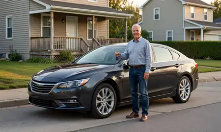 Car delivered to a driveway in Kearny, New Jersey, United States