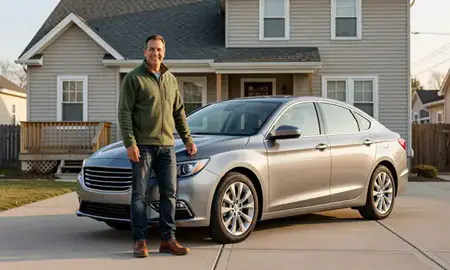 Customer with their delivered car in Long Branch, New Jersey, United States