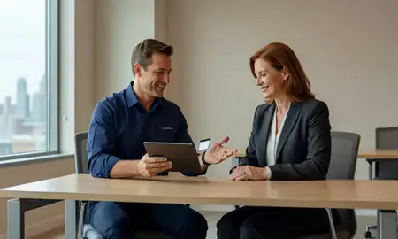 Customer discussing car shipping options in Newark, New Jersey, United States