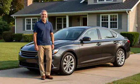 Customer with their delivered car in Paterson, New Jersey, United States