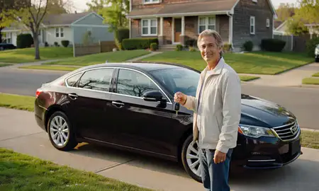Car delivered to a driveway in Paterson, New Jersey, United States