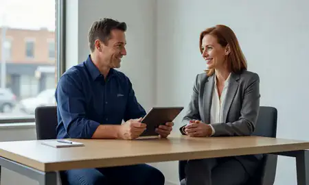 Customer discussing car shipping options in Plainfield, New Jersey, United States