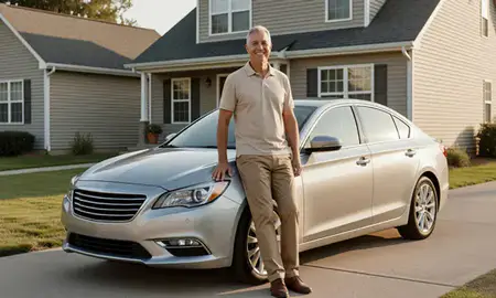 Customer with their delivered car in Sicklerville, New Jersey, United States