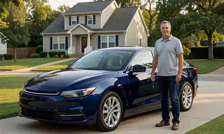 Car delivered to a driveway in Sicklerville, New Jersey, United States