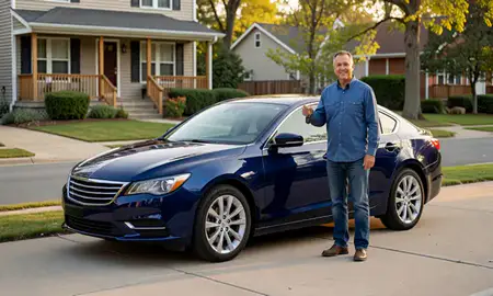 Car delivered to a driveway in Trenton, New Jersey, United States