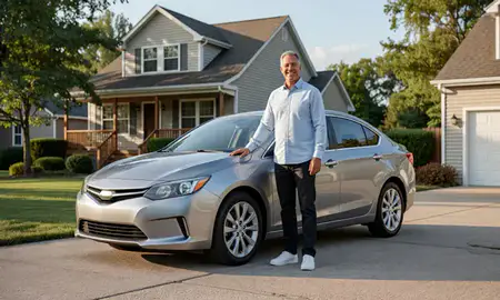 Customer with their delivered car in Union City, New Jersey, United States