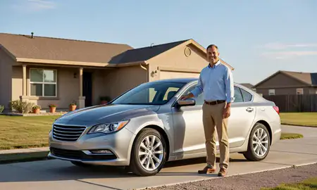 Customer with their delivered car in Clovis, New Mexico, United States