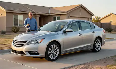 Car delivered to a driveway in Hobbs, New Mexico, United States