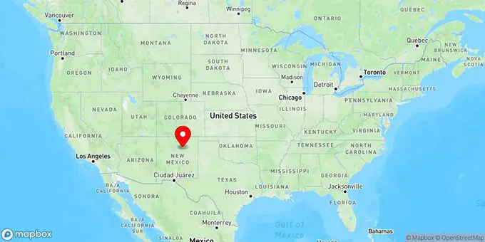 Map of Las Vegas, New Mexico, United States