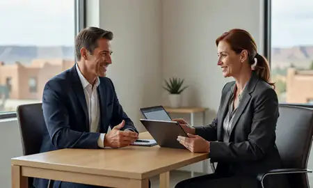 Customer discussing car shipping options in Santa Fe, New Mexico, United States