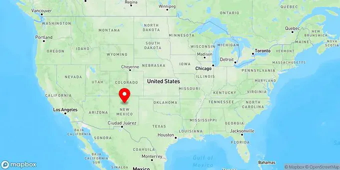 Map of Santa Fe, New Mexico, United States