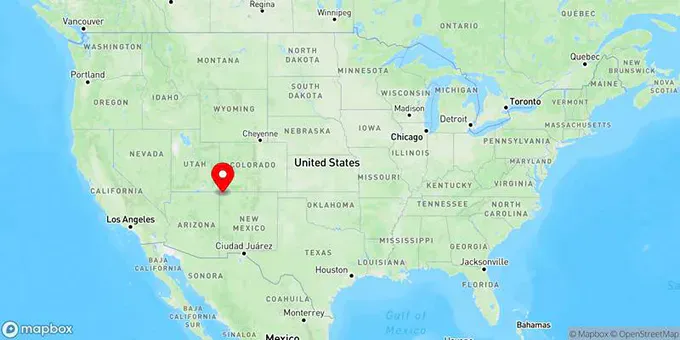 Map of Shiprock, New Mexico, United States