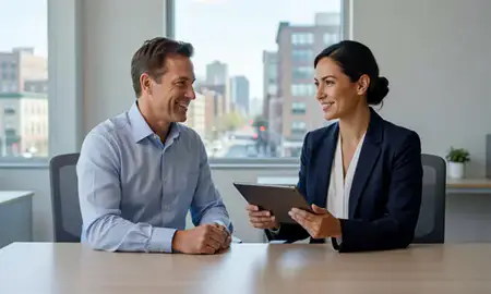 Customer discussing car shipping options in Albany, New York, United States