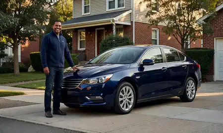Customer with their delivered car in Bronx, New York, United States