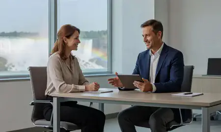 Customer discussing car shipping options in Niagara Falls, New York, United States