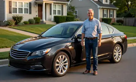 Car delivered to a driveway in Yonkers, New York, United States