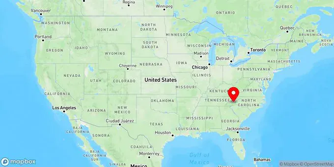 Map of Asheville, North Carolina, United States