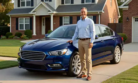 Customer with their delivered car in Chapel Hill, North Carolina, United States
