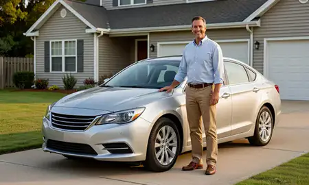 Customer with their delivered car in Gastonia, North Carolina, United States