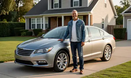 Customer with their delivered car in Greensboro, North Carolina, United States