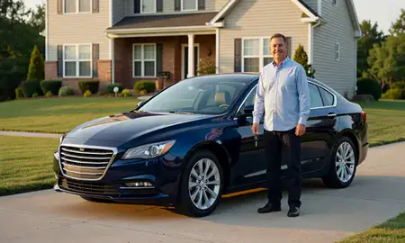 Car delivered to a driveway in High Point, North Carolina, United States