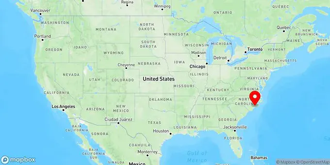 Map of Jacksonville, North Carolina, United States