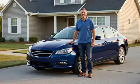 Customer with their delivered car in Kannapolis, North Carolina, United States