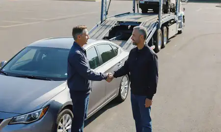 Vehicle owner beside their delivered car in Kannapolis, North Carolina, United States