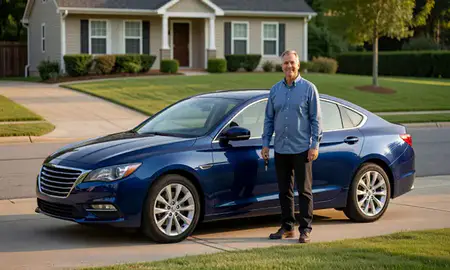 Car delivered to a driveway in Monroe, North Carolina, United States