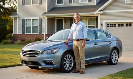 Customer with their delivered car in Mooresville, North Carolina, United States