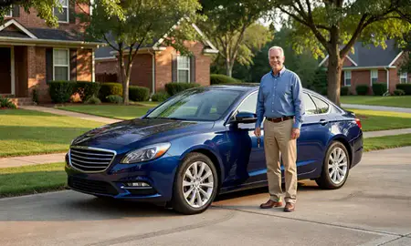 Car delivered to a driveway in Salisbury, North Carolina, United States