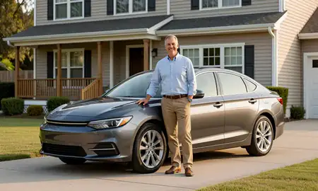 Customer with their delivered car in Wilmington, North Carolina, United States
