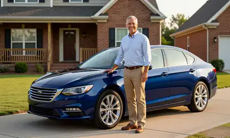 Customer with their delivered car in Wilson, North Carolina, United States