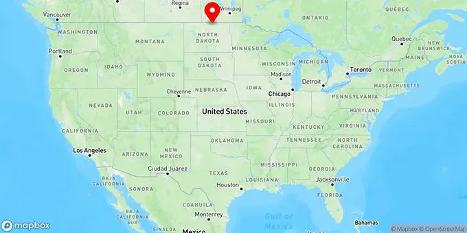 Map of Belcourt, North Dakota, United States