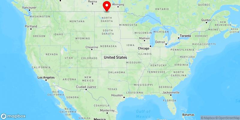 Map of Bottineau, North Dakota, USA