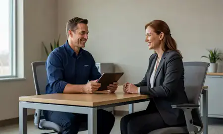 Customer discussing car shipping options in Dickinson, North Dakota, United States