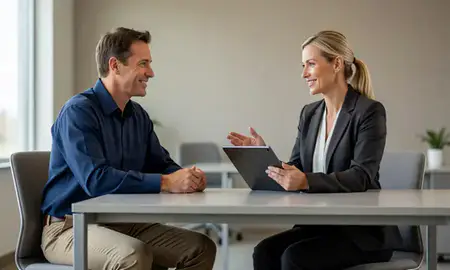 Customer discussing car shipping options in Lincoln, North Dakota, United States