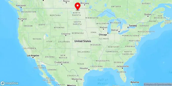 Map of Rugby, North Dakota, United States