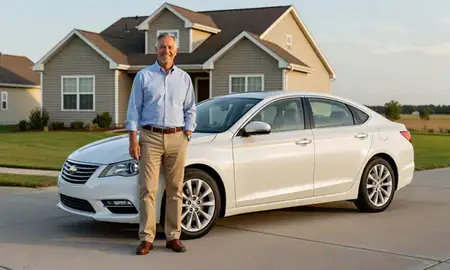 Customer with their delivered car in Wahpeton, North Dakota, United States