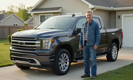 Car delivered to a driveway in Watford City, North Dakota, United States