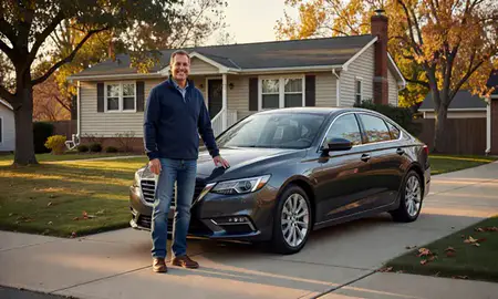 Customer with their delivered car in Cleveland, Ohio, United States